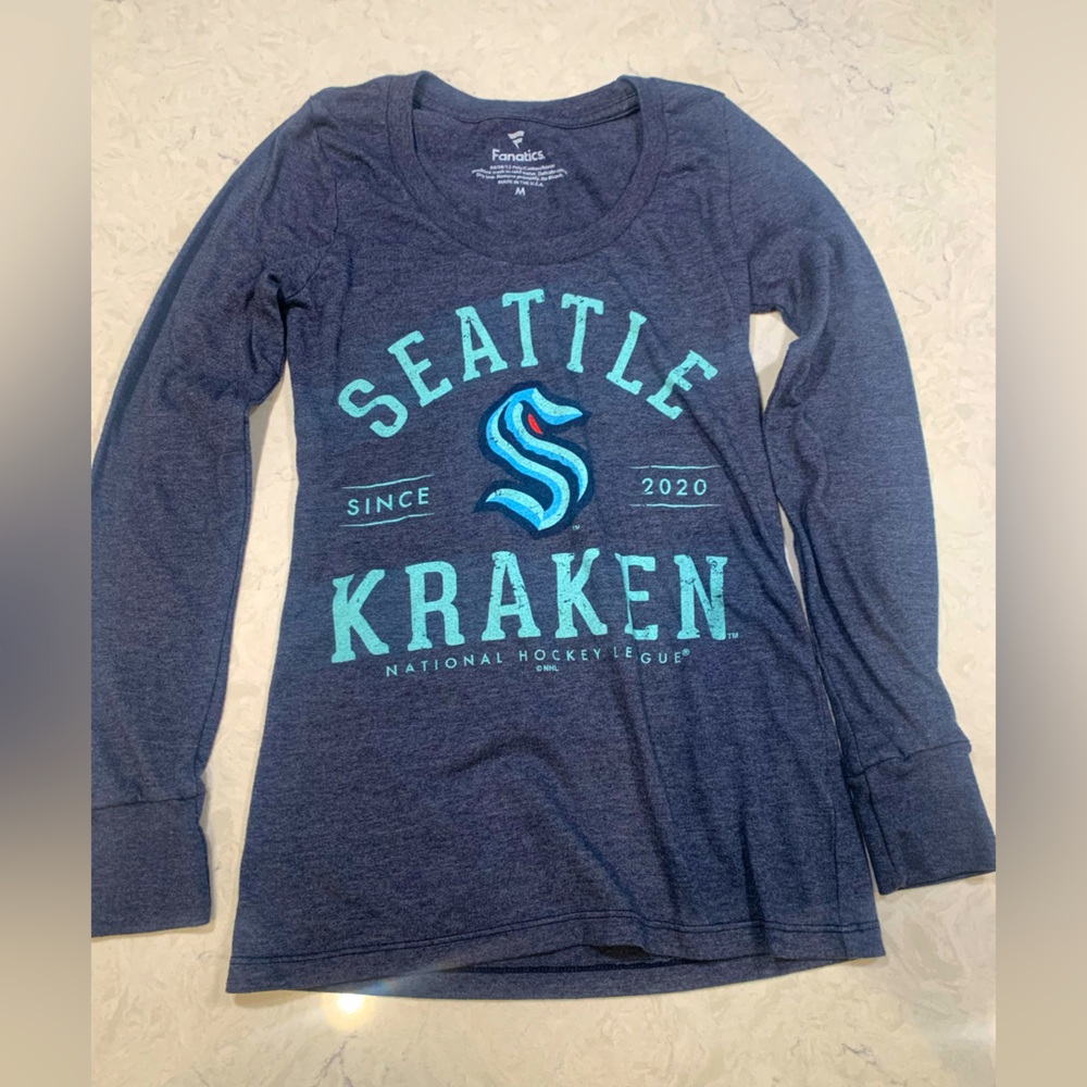 Seattle Kraken NHL Fanatics Women’s Hockey Blue Long Sleeve Shirt - Size Medium